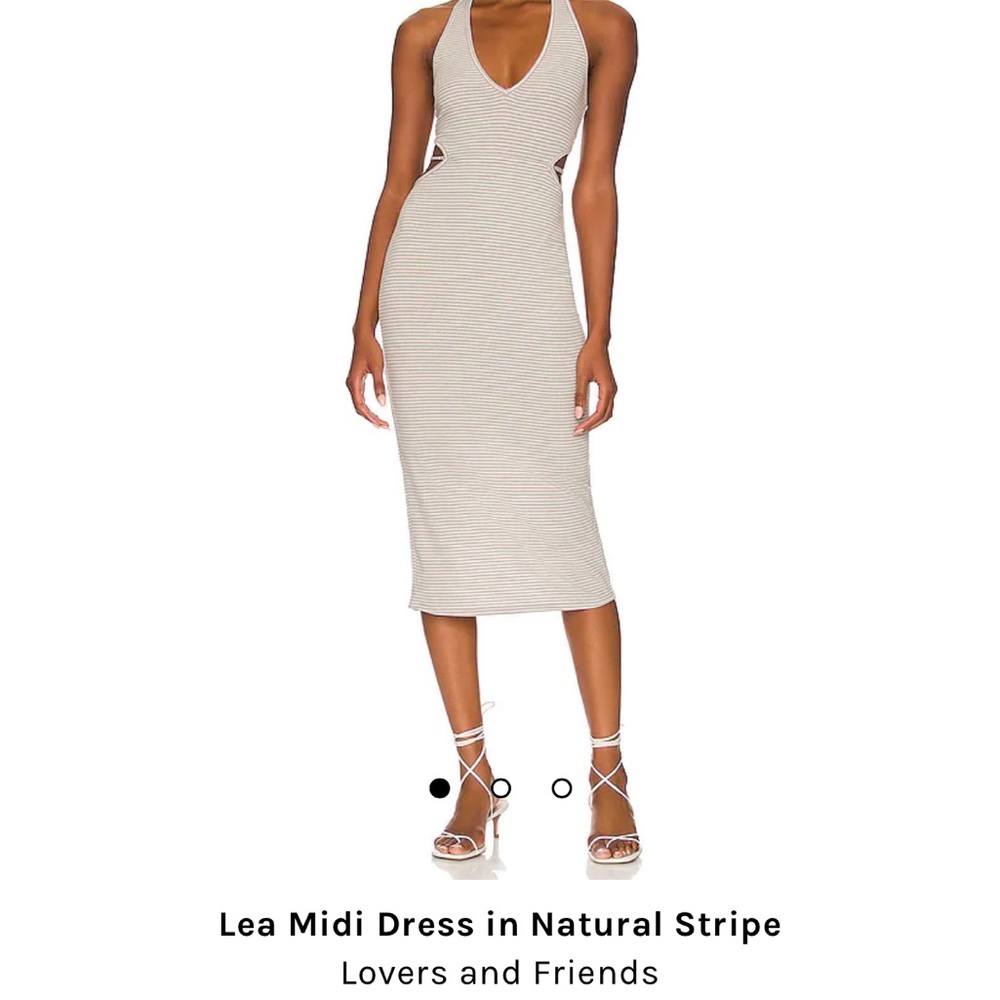 Lea Midi Dress in Natural Stripe-Lovers and Friends